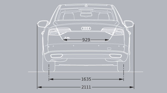 Audi A8 Dimesions Back View