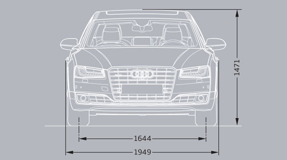 Audi A8 Dimesions Front View