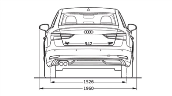Audi A3 Dimesions Back View