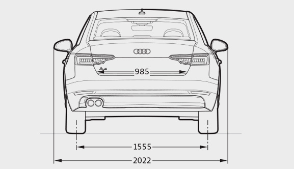 Audi A4 Dimesions Back View