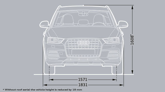 Audi Q3 Dimesions Front View