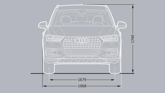 Audi Q7 Dimesions Front View