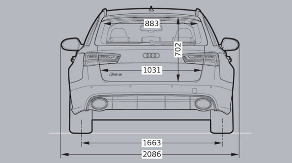 Audi RS6 Dimesions Back View