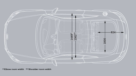 Audi TT Coupe Dimesions Top View